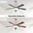 Ceiling Fan 5 Blades Noiseless Reversible Dc Motor Remote Control With Led Light