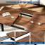  Ensemble de table de salle à manger extensible 5 pièces pour 4 à 6 personnes, table de cuisine 63 pouces avec 2 bancs et 2 tabourets, mobilier de salle à manger moderne peu encombrant, structure en métal facile à assembler-1368784999-1368784994