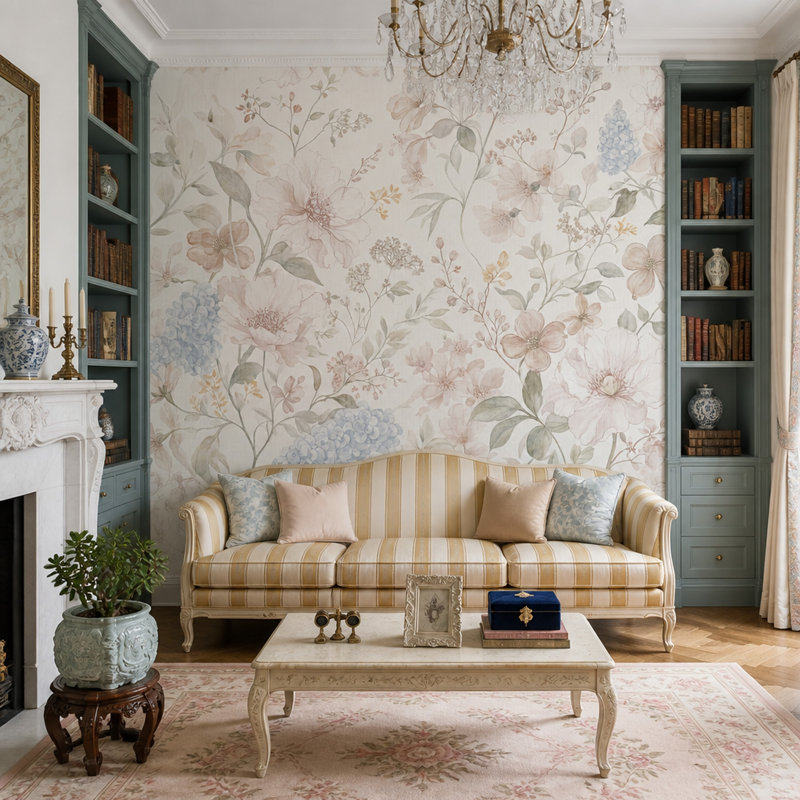 Décoration murale neutre sur fond blanc, 100 po x 96 po, Texturé non collé