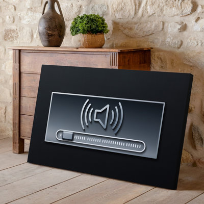 Canvas Create A Minimalist Digital Interface Design Featuring A Volume Control Wall Art Slider On A Solid Black Background The Volume Canvas Wall Art