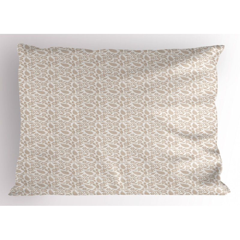 Flowers Polyester Floral Sham Set, Queen
