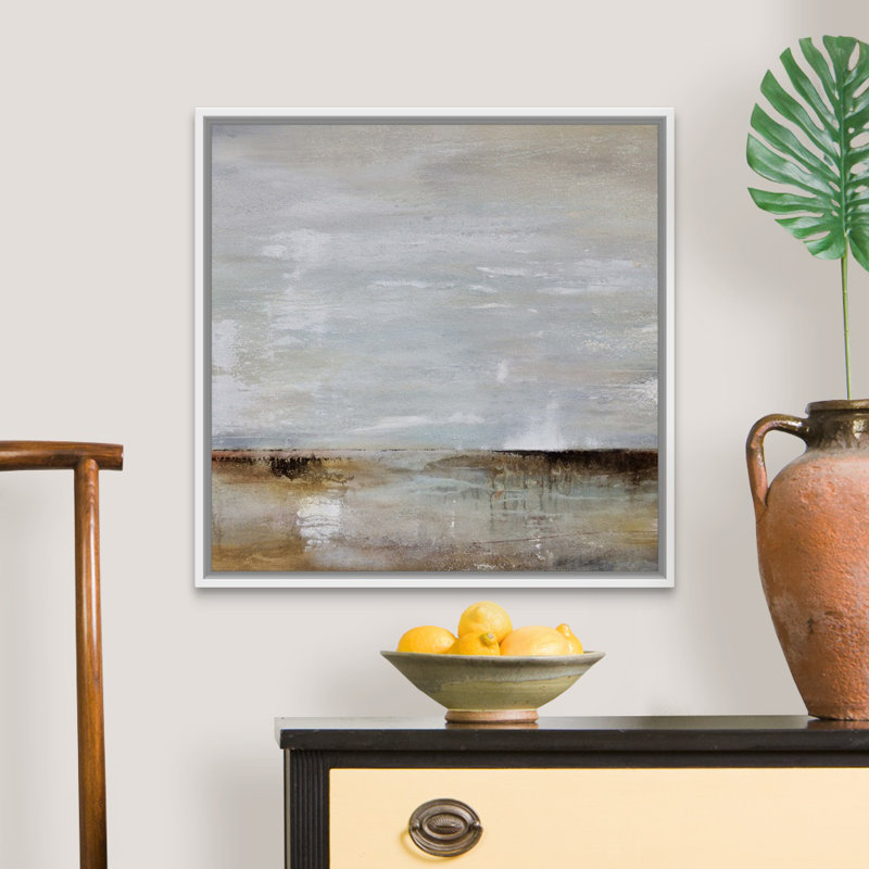 «Take Time» par Karen Hale, reproduction sur toile, Cadre blanc, H 26 po x l 26 po x P 1,75 po