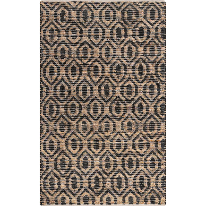 Tapis noir tressé Egge, Rectangle 5 pi x 8 pi