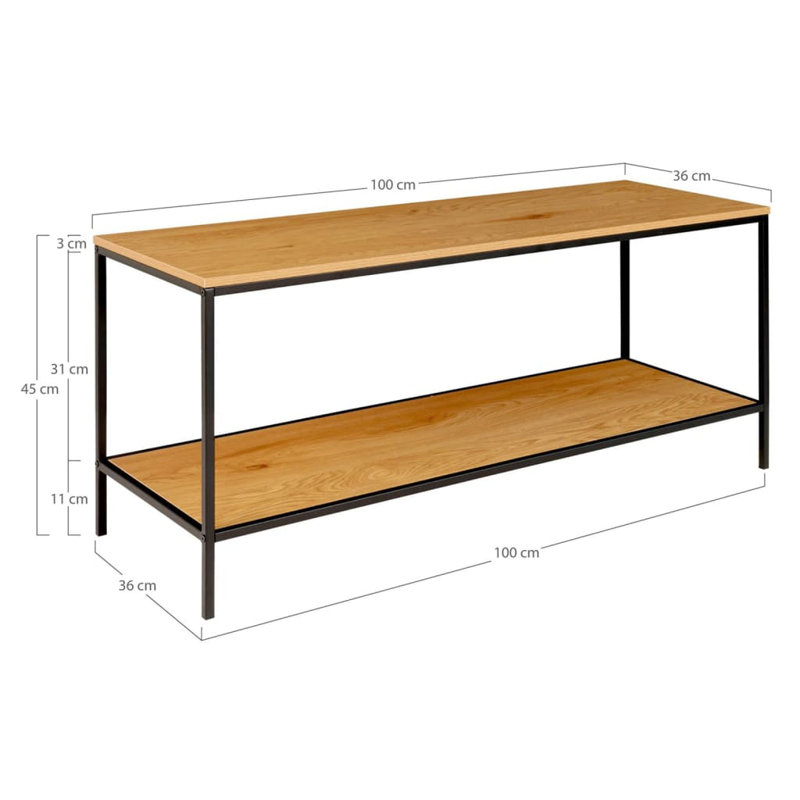 Perina Unfinished TV Stand, Brown/Black