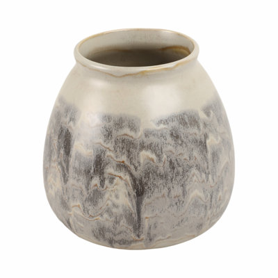 Vase décoratif en faïence fait à la main - pièce décorative en céramique texturée pour arrangements floraux et décoration intérieure - Présentoir de table élégant et durable