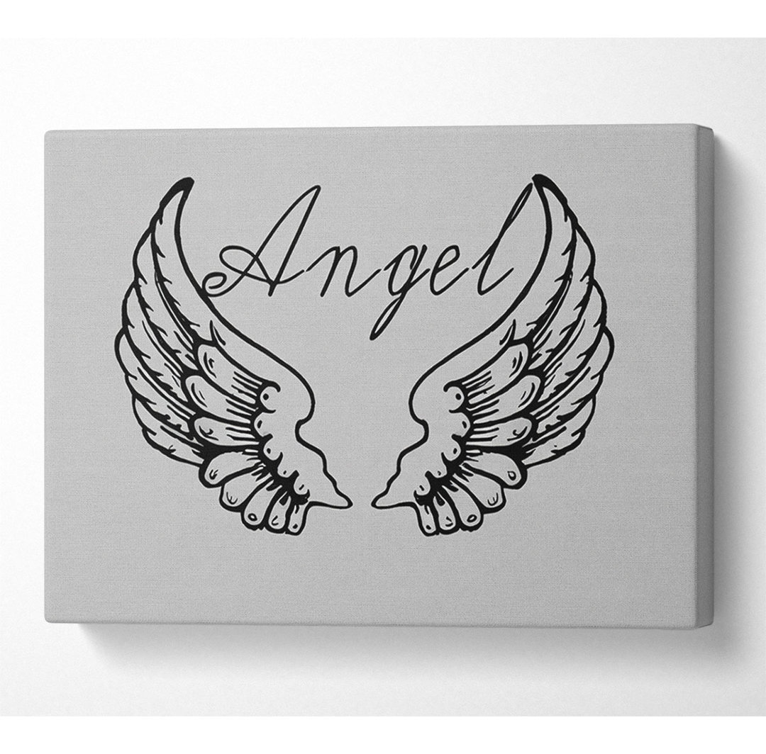 Angel Wings 4 Grau - Druck