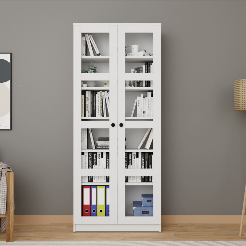 Armoire polyvalente, blanche, 31,5 po x 74,8 po x 14,6 po | 100% panneau de particules enduit de mélamine, épaisseur: 0,7 pouce | Tablettes réglables, nombreuses options de rangement, conception murale, élégante et fonctionnelle pour n'importe quelle pièce