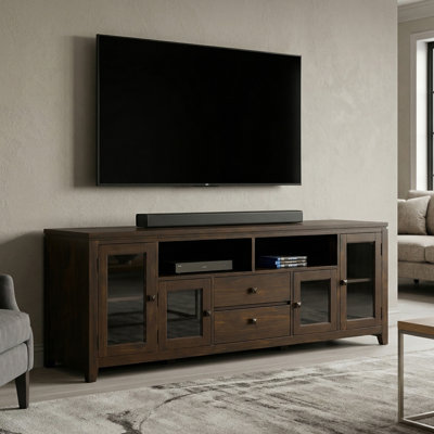 Meuble télé contemporain pour téléviseur de 80 po ou moins Cosmopolitan SOLID WOOD