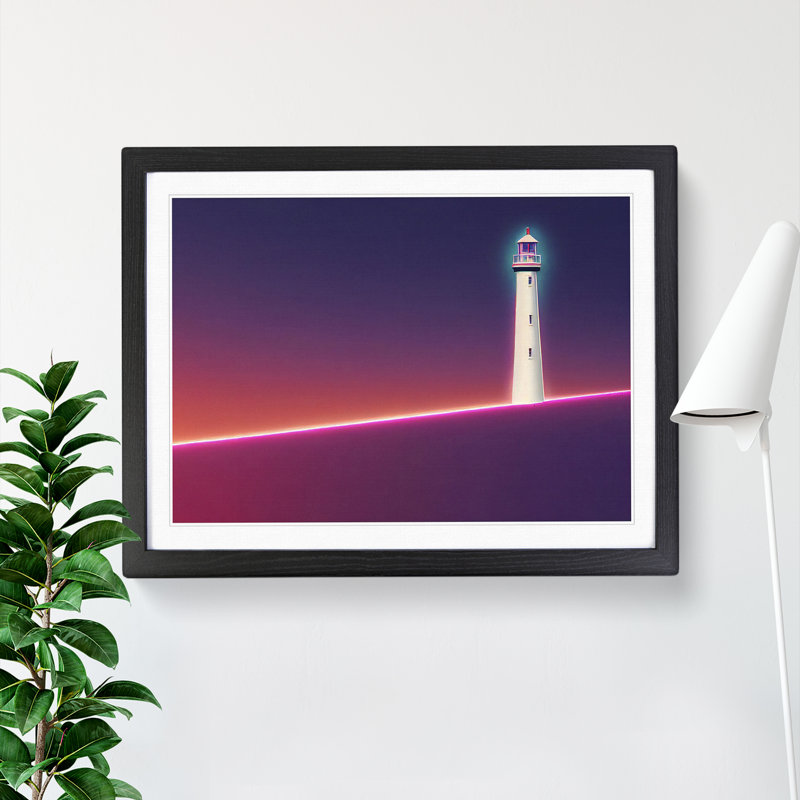 Astounding Lighthouse - Single Picture Frame Print, Black Framed, 34cm H x 46cm W x 2cm D