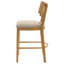 Chaise de comptoir Fabra à dossier en rotin couleur blé miel