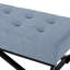 Moderne avec revêtement bleu et siège à boutons, H 16,5 po x l 46,08 po x P 17,5 po