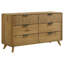 Ensemble de chambre à coucher Vangundy 5 pièces, entièrement recouvert de tissu crème, style milieu du siècle, chêne clair-1148840886-1148840887