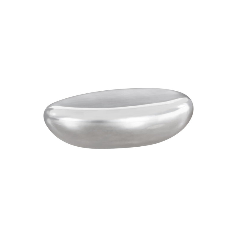 River Stone Coffee Table Liquid Silver, 16" H x 54" L x 34" W, Liquid Silver