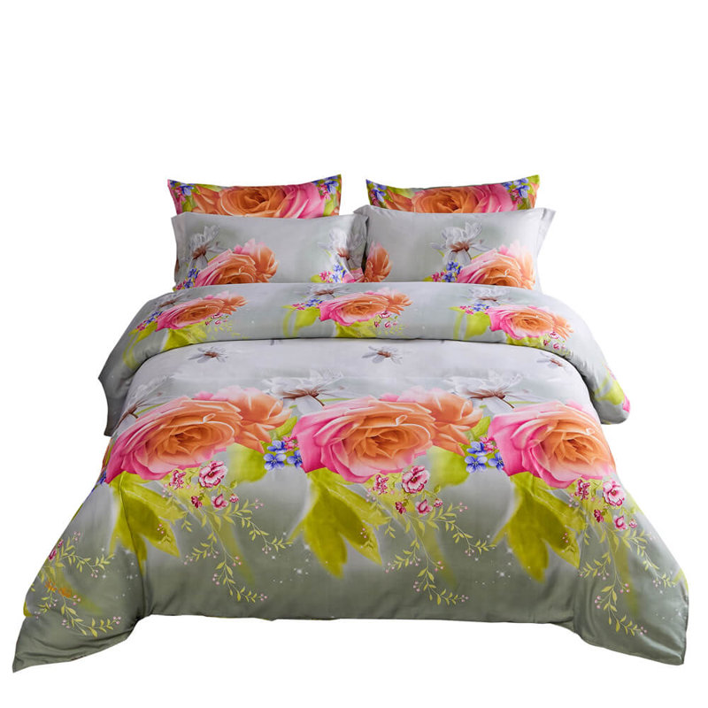 Ensemble de housse de couette réversible Innocence, Housse de couette pour grand lit et 5 pièces supp