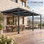 Pergola murale à persiennes 10 x 10 pi, toit ajustable-137980478