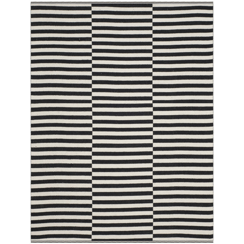 Dunkin Striped Cotton Area Rug, Rectangle 122 x 183 cm