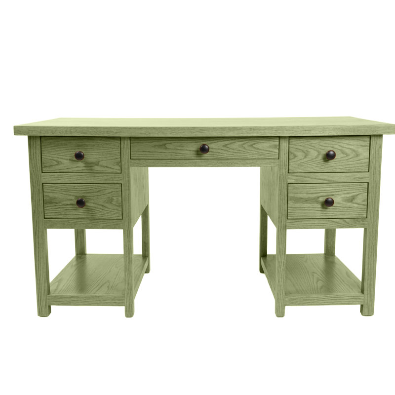Bureau d'ordinateur en chêne massif Modern, Summer Sage