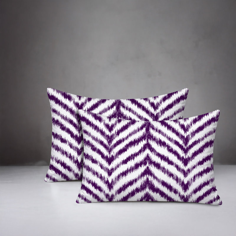 Oreiller réversible intérieur / extérieur à imprimé zébré Kent, 25x18, Purple