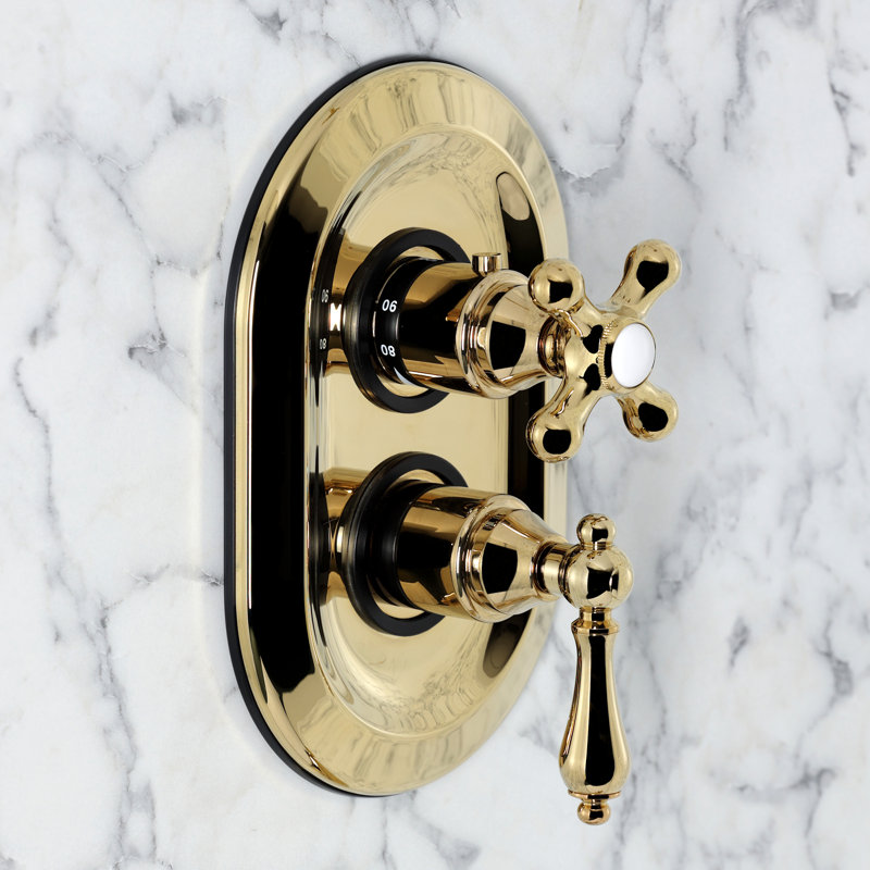  Robinet de douche et de baignoire inverseur, Laiton poli
