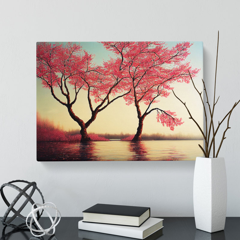 Appealing Cherry Blossom Trees - Wrapped Canvas