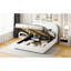 Lit de rangement hydraulique avec molleton doux pour grand lit - plateforme blanche-494089681