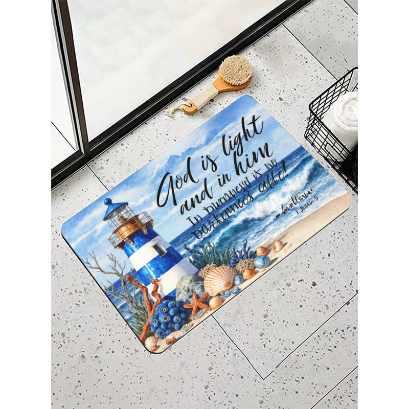 Tapis de bain style phare Coastal, 16 x 24 po