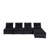 160" Velvet 5 Pc Sectional Sofa Ottoman-1073812551