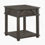 Table de bout traditionnelle rustique avec rangement en bois brun durable pour salon 1 pièce