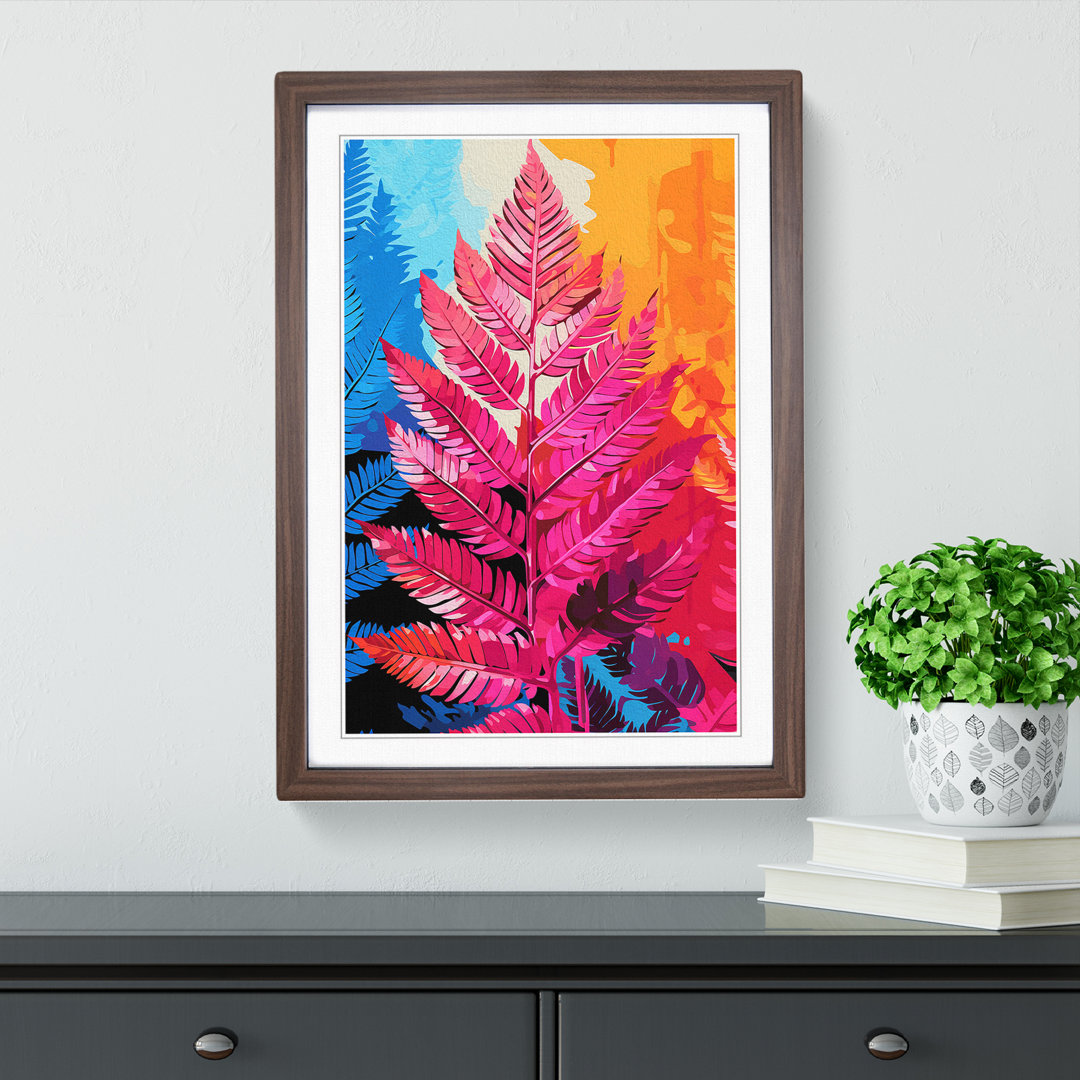 Fern Leaf Pop - Single Picture Frame Print on Wood