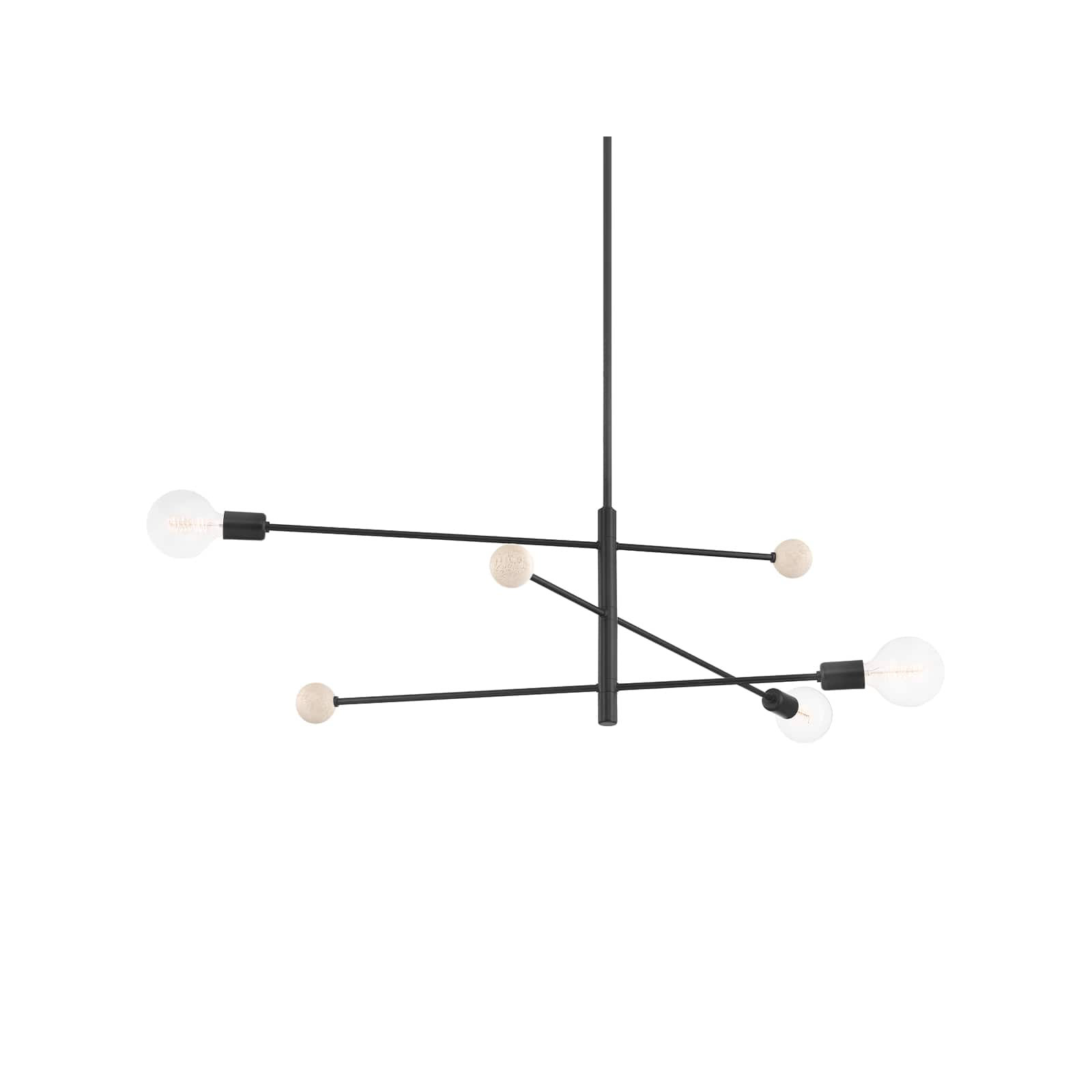 3 - Light Metal Sputnik Chandelier, Soft Black