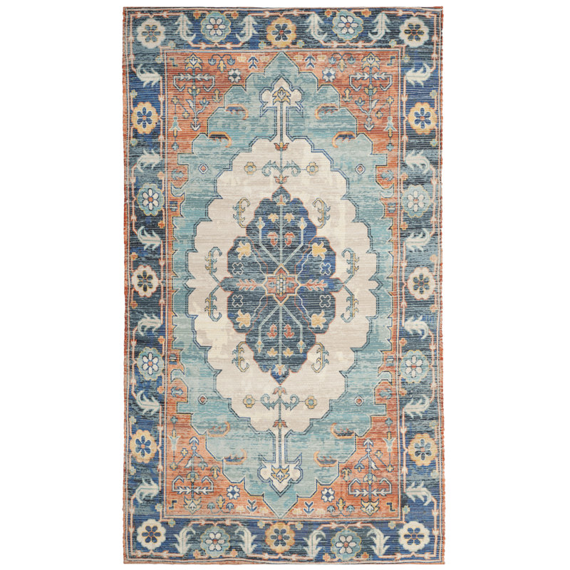 Tapis de performance géométrique tissé à la main Amanda, Rectangle de 5 pi x 8 pi