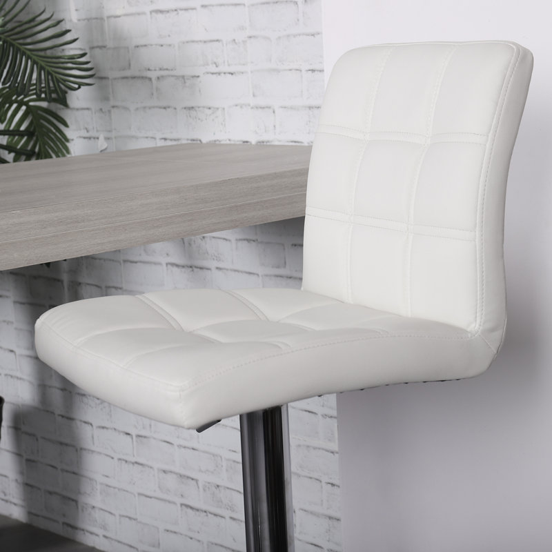Ludly 32.5" Adjustable Spin Bar Stool, White