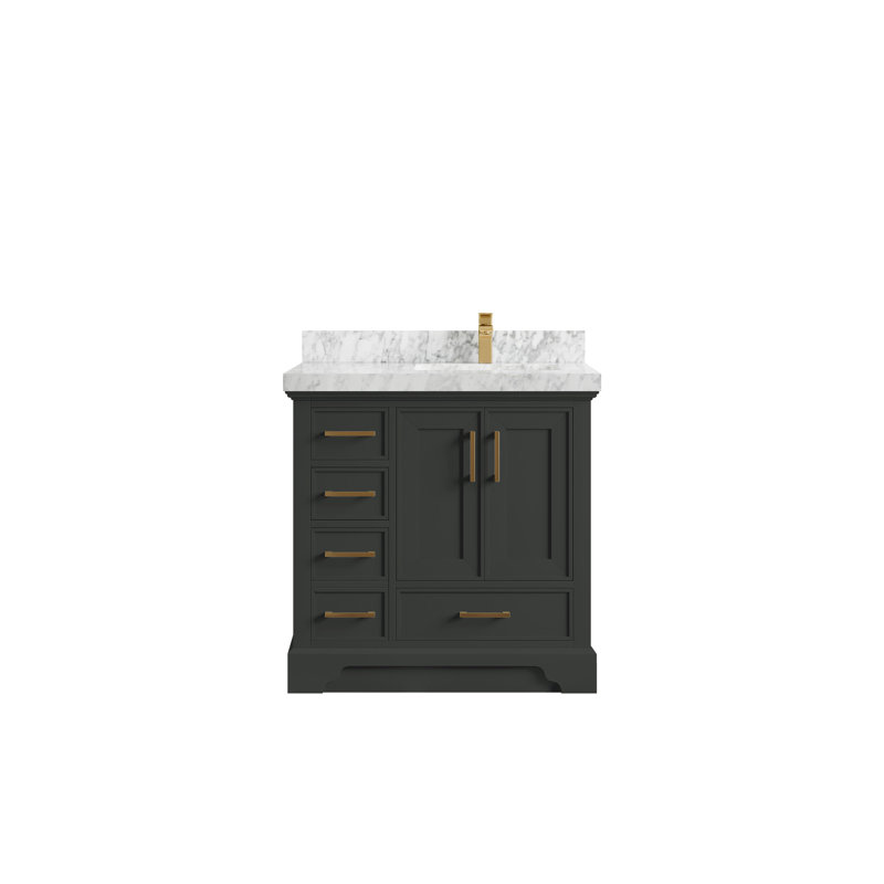Jettson 36'' Single Bathroom Vanity with Marble Top