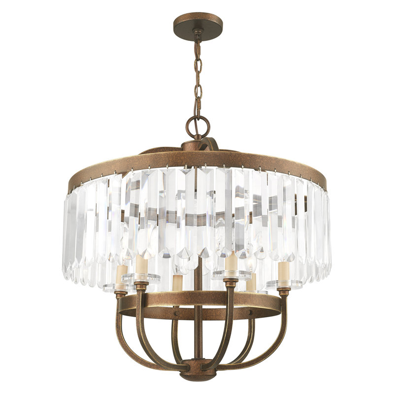 Lustre à 6 lumières Javeyon, Bronze Palacial