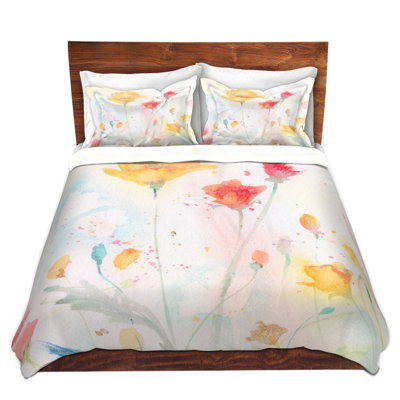 Ensemble de housse de couette en microfibre DiaNoche par Sheila Golden - Poppy Festival