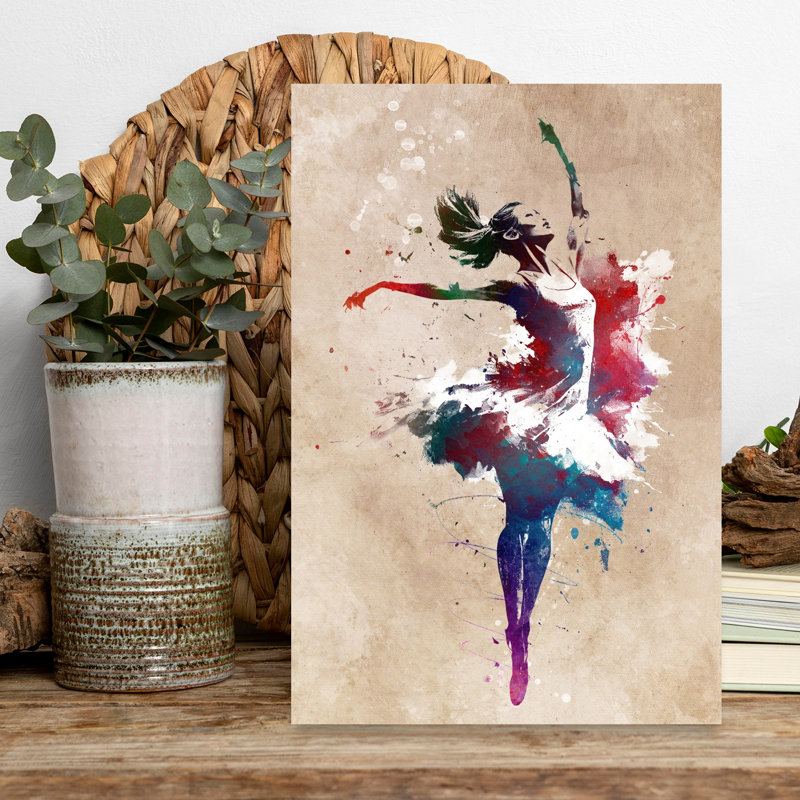 «Vibrant Dance Expression», art mural contemporain, 18" H x 12" W