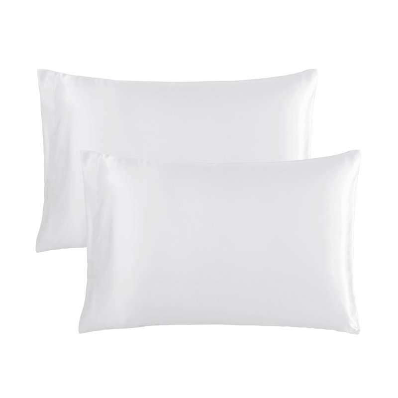 Taie d'oreiller en satin 2021SPC0422, Blanc, Grand