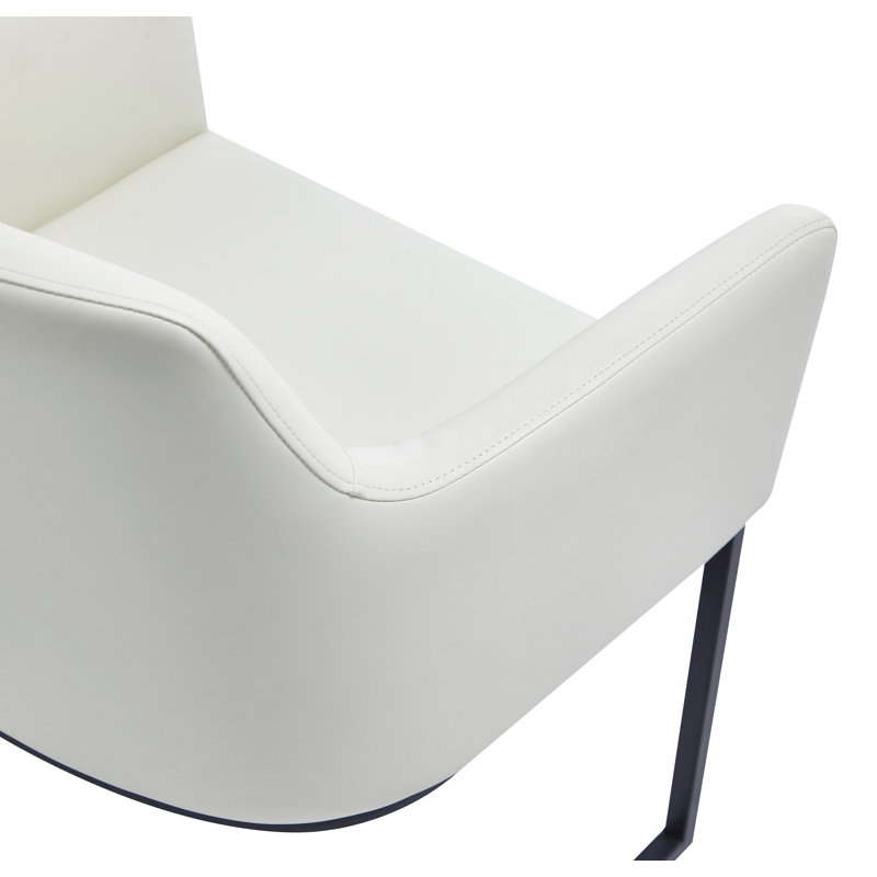 Serena Leatherette Arm Chair Dining Chair, Cream, 1