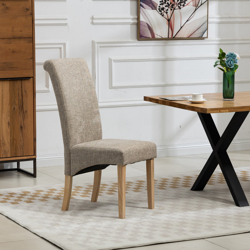 Rimini 0cm H Upholstered Dining Chair, Polyester Blend/Light Brown