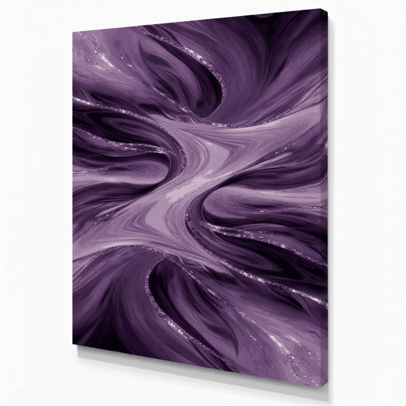 «Abstract Landscape 66», art mural sur toile mauve, H 36 po x l 24 po