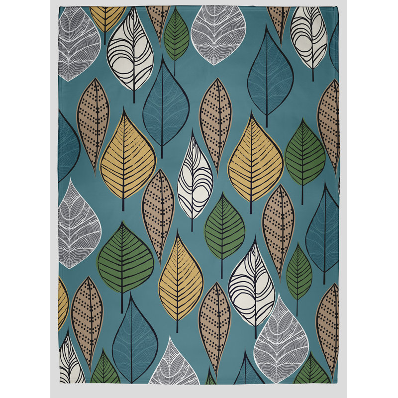 Jeté d'automne Autumn Leaves, L 30 po x L 39,75 po, Sarcelle