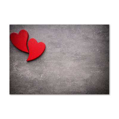 Red Hearts - Wrapped Canvas Print
