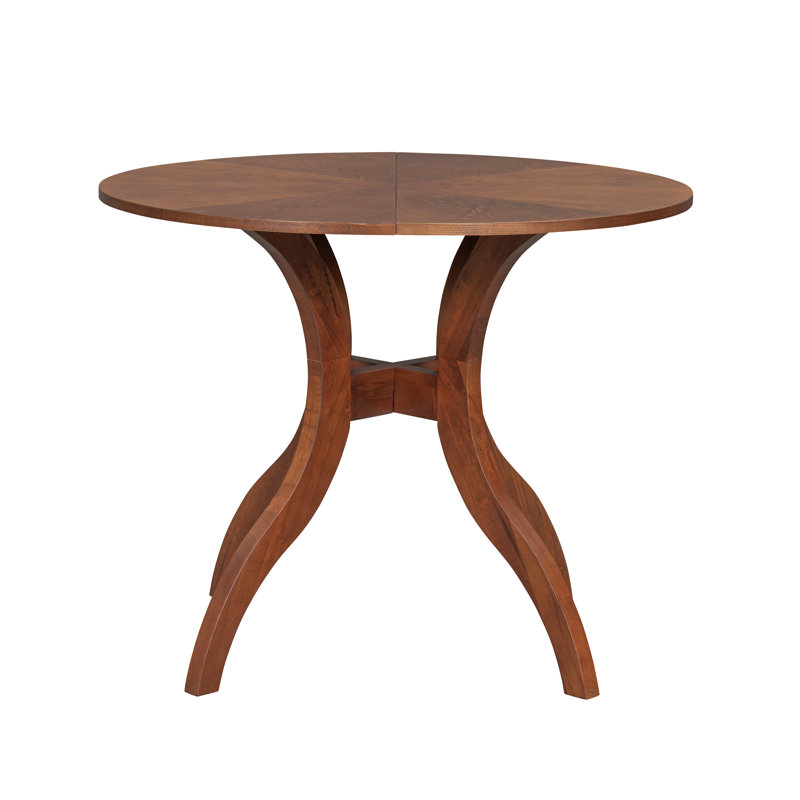 Baylor 39.4" Traditional Round Dining Table with Solid Wood Legs, Walnut