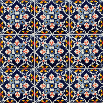 2 "x 2" 36 pièces TalaMex Vezzano carreaux d'argile mexicains faits à la main dosseret dosseret mosaïque
