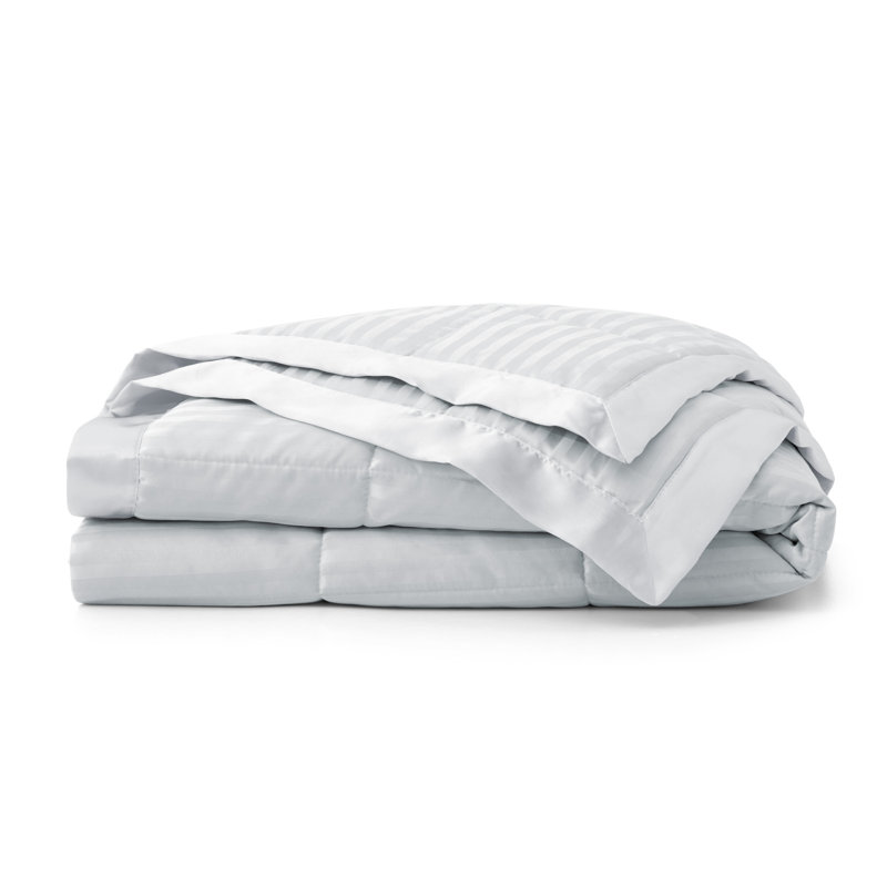 Couverture avec bordure en satin, Ivoire, Grand lit