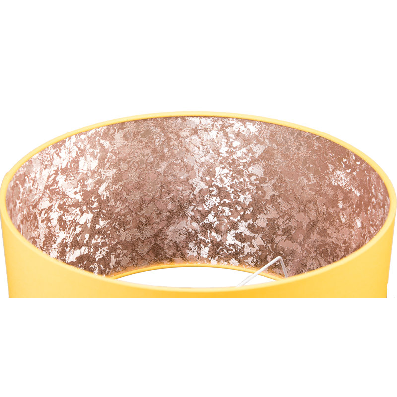 Cotton Drum Lamp Shade ( Screw On ), 28cm H x 45cm W x 45cm D, Sunshine Yellow/Rose Gold