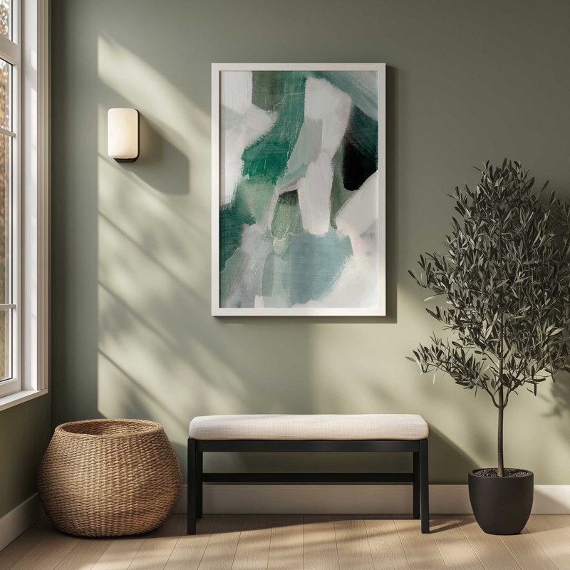 Emerald Mist II, reproduction encadrée, Cadre de coin ouvert en zinc patiné, H 15,25 po x l 12,25 po