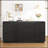 4-Door Fluted TV Stand With Power Outlet, Handleless Wave Design Entertainment Center, Adjustable 3-Tier Storage Cabinet-1986259122