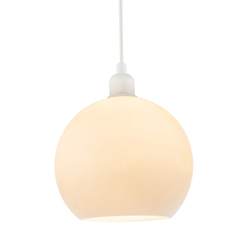 17cm H Glass Round Pendant Shade ( No Direct Attachment Method ) in White
