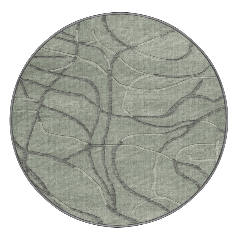 Tapis abstrait lavable à la machine, Rond 3 pi